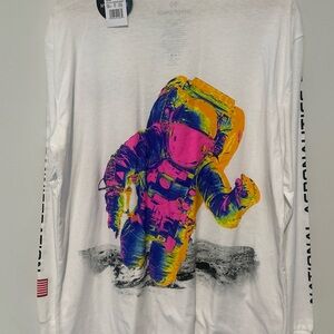NWT NASA Shirt Hyper Space Mens Large Shirt Crew Neck Long Sleeve Astronaut